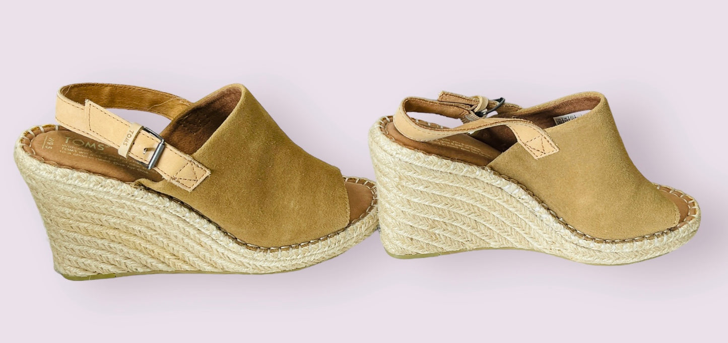 TOMS Suede Wedges Size 9.5