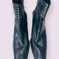 Enzo Angiolini Black Leather Boots with Silver Studs Size 9